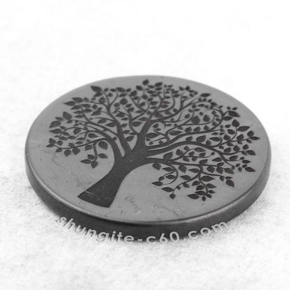 shungite emf circle tree of life engraved