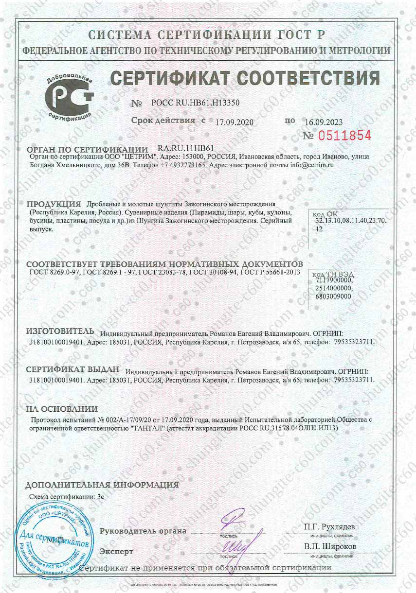 certificate for for the enterprise individual entrepreneur