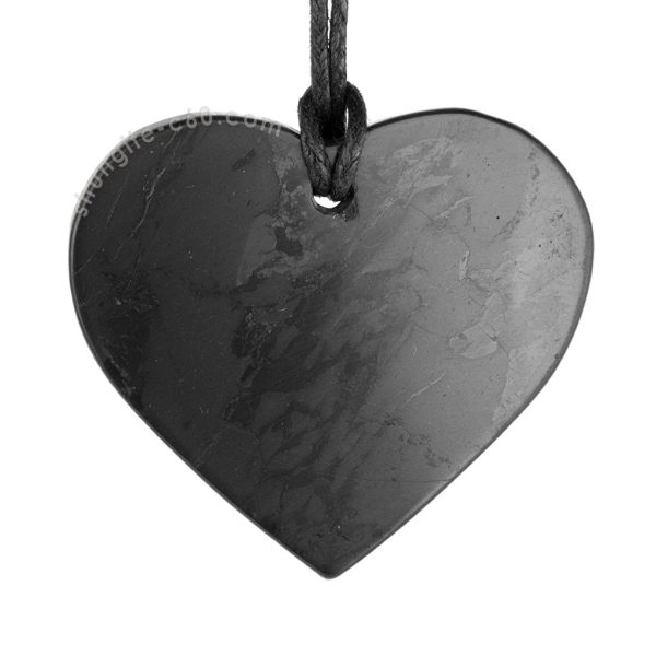shungite customized heart necklace for gift