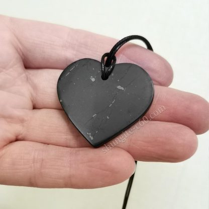 shungite customized heart necklace