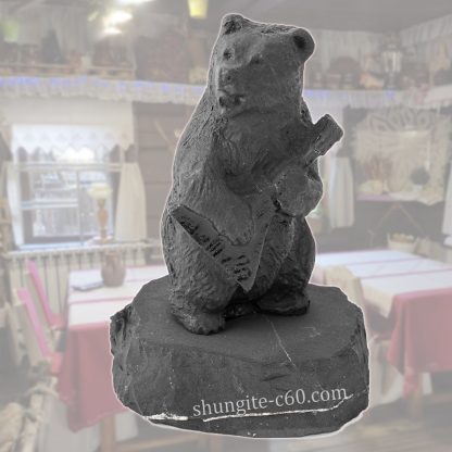 shungite figurine bear with balalaika from Russia