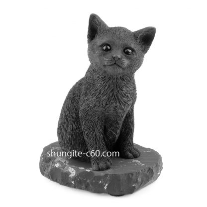 shungite black cat figurine