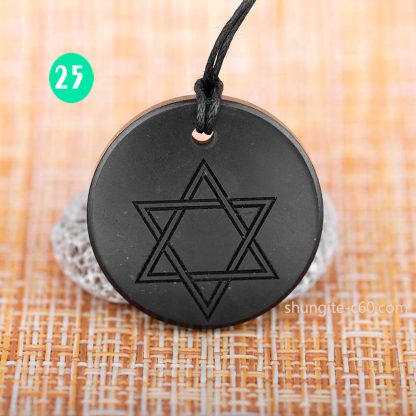shungite pendant engraved Star of David