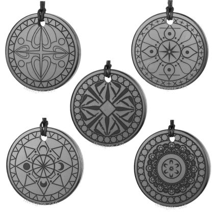 shungite pendants engraved mandalas