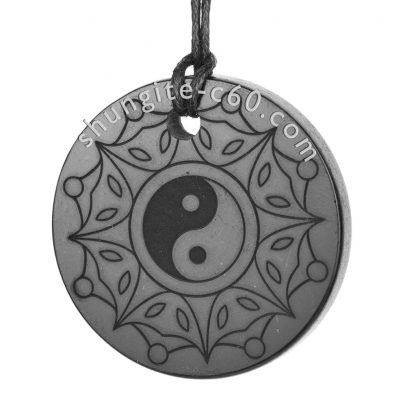 shungite pendants engraved yin yang