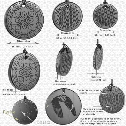 authentic shungite stone necklaces different diameter