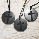 shungite pendant cross with engraving