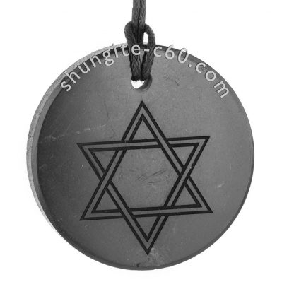 shungite pendants engraved star of david