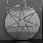 Magical shungite disc engraved heptagram