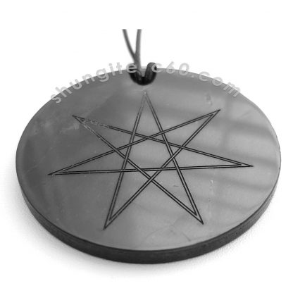 septagram black stone pendant