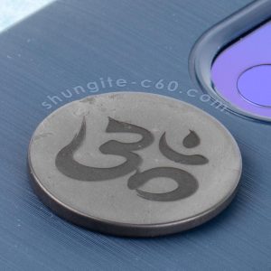 shungite phone disc engraved Om
