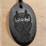 quartz and pyrite in pendant necklace Owl