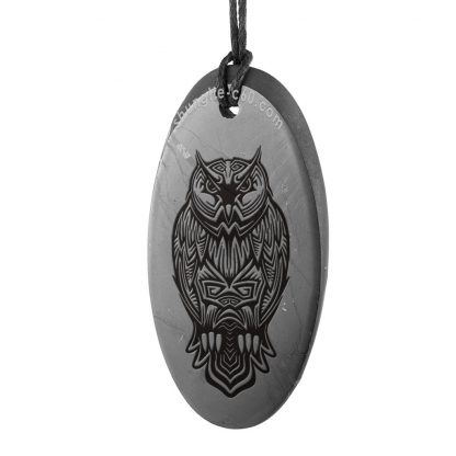 shungite pendant owl from russia