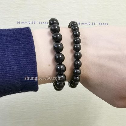 genuine shungite bracelet 8 mm and 10 mm