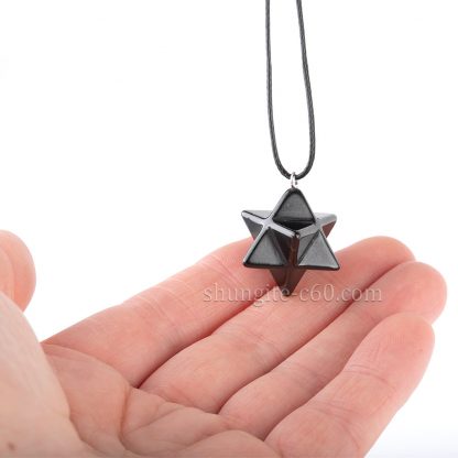 merkaba pendant made of natural shungite stone