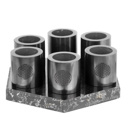 shungite water cup set of 6 pieces