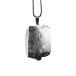 silver shungite pendant of square shape