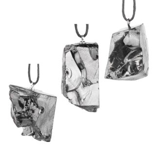 silver shungite pendant set of 3pcs