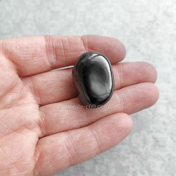 black smooth shungite pebbles