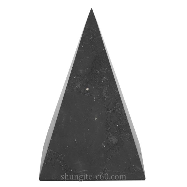 black shungite high pyramid 10 cm of base
