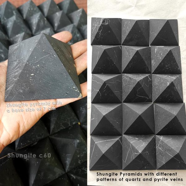 shungite wholesale pyramids unpolished 7 cm