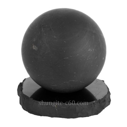 shungite sphere with stand from karelia