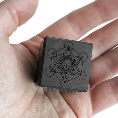 Shungite Cube Metatron 30 mm engraved 1.18 in