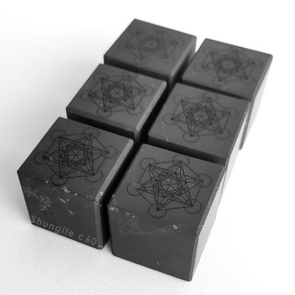 Natural Shungite cubes engraved