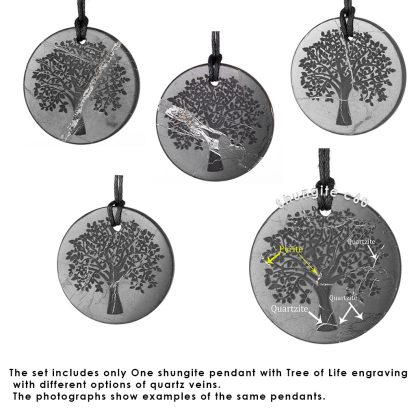 shungite engraved pendant