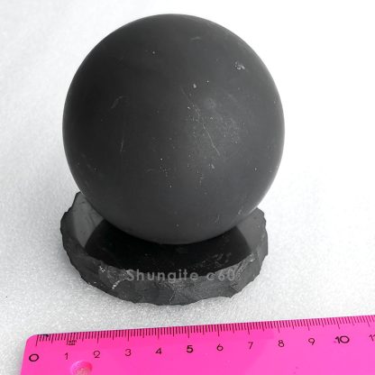 shungite sphere with stand 80 mm