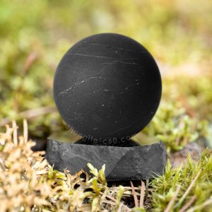 black crystal ball of shungite
