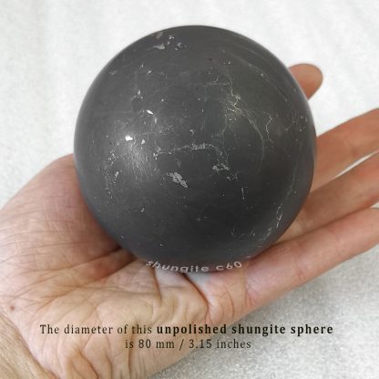 polished shungite sphere vs unpolished 80 mm