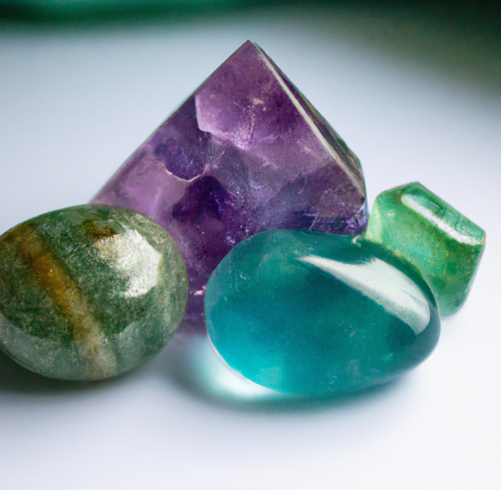 aquamarine and amethyst stones
