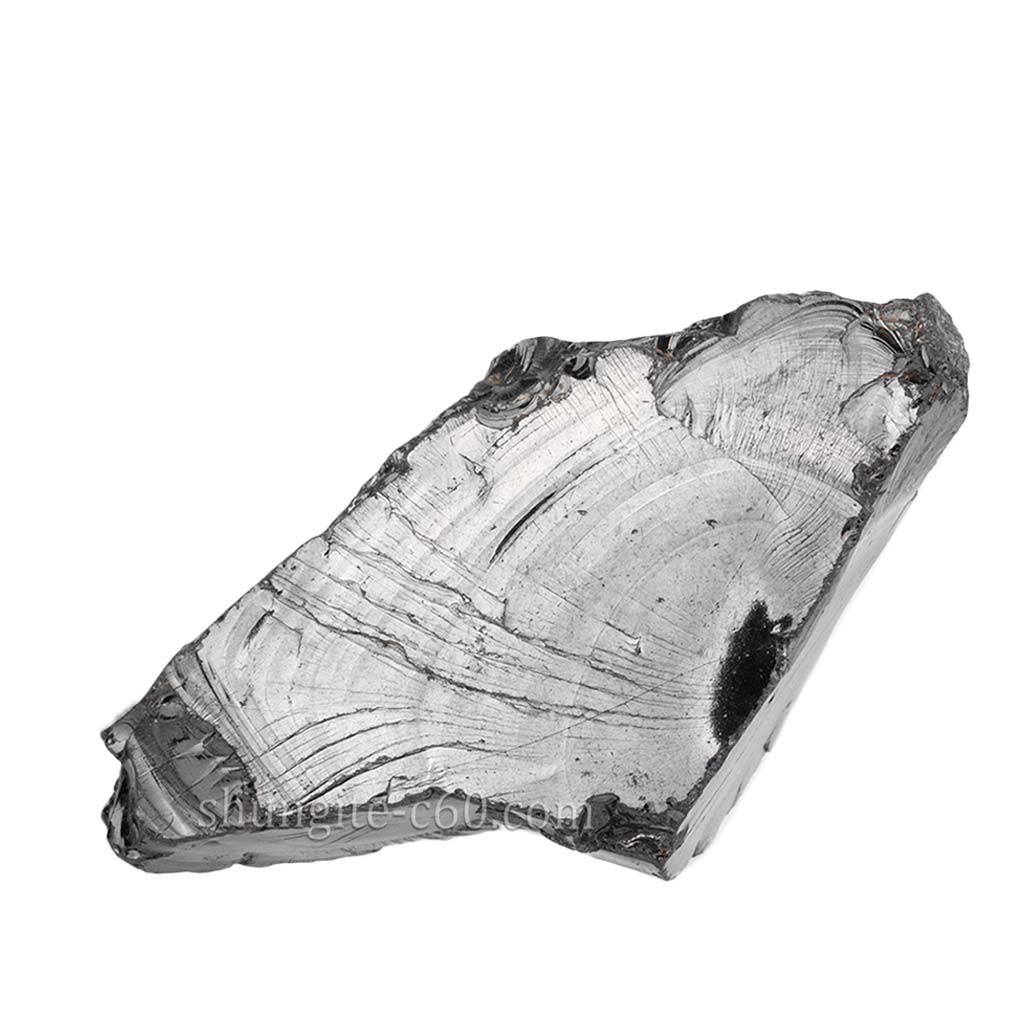 Natural silver shungite stone from Karelia