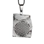 engraved necklace flower of life
