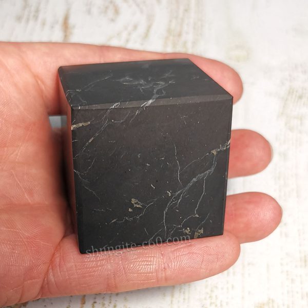 black shungite stone cube 5 cm
